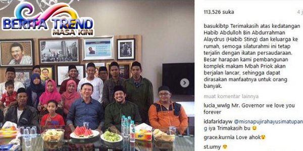 Ahok Terima Kedatangan Habib Sting Dikediamannya