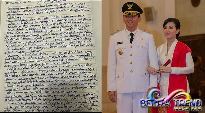 Ahok Memberikan Surat Untuk Vero Rayakan HUT Pernikahan